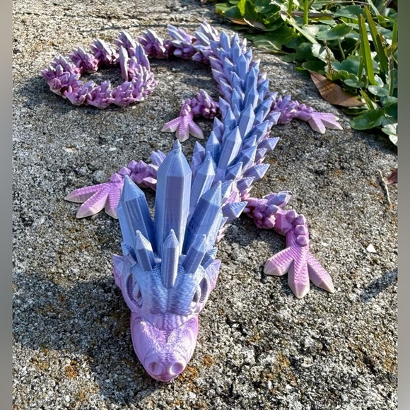 3D Dragon,Flexible Articulated Dragon,Crystal Dragon Toy,3D Printed Gift - Picture 2 of 9